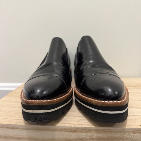 Vince Alona Black Patent Leather Slip On Oxford Loafer Dress Shoes 9 - Picture 7 of 9